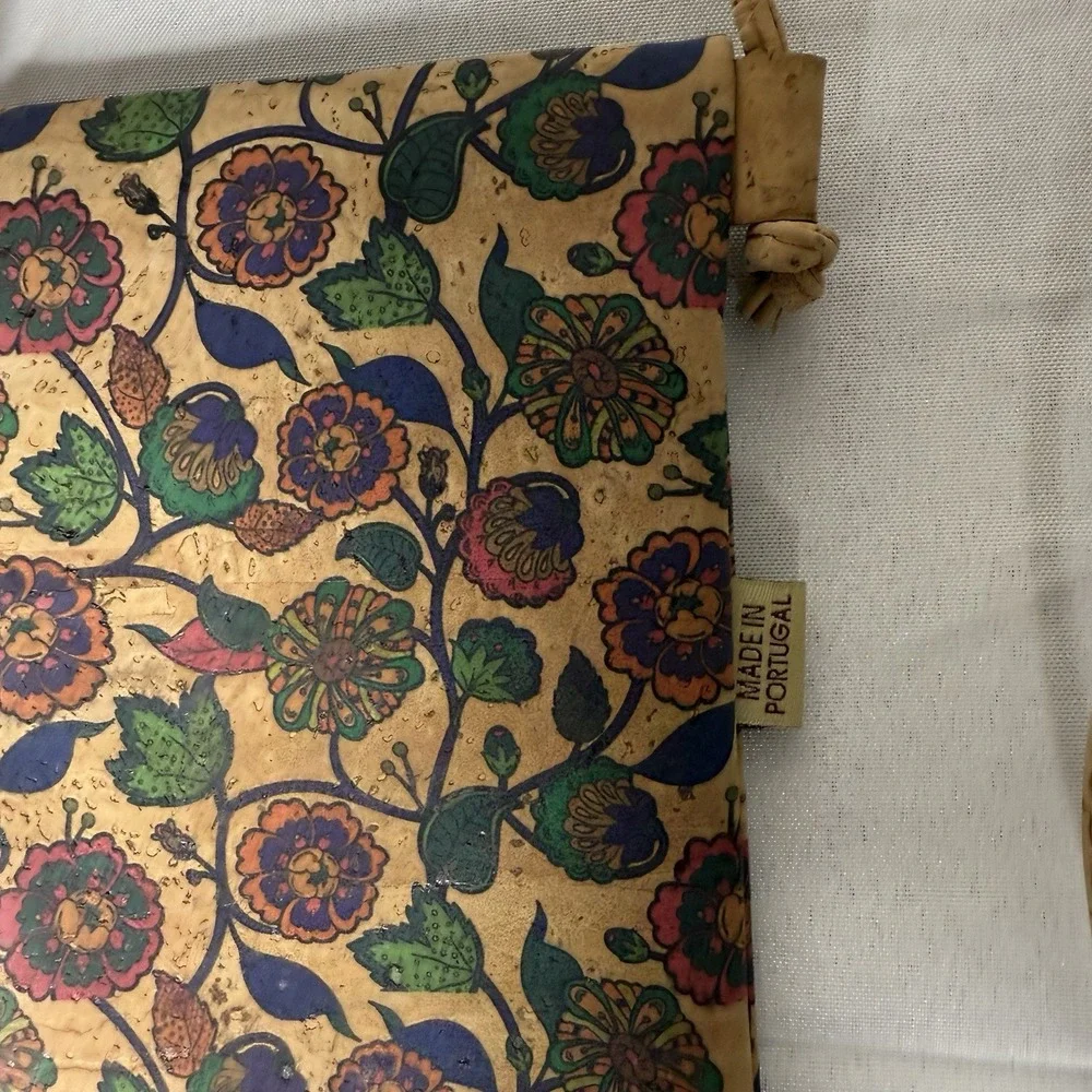 SK Cork Mini Floral Crossbody Purse Flowers Boho Zip Travel Lightweight Festival
